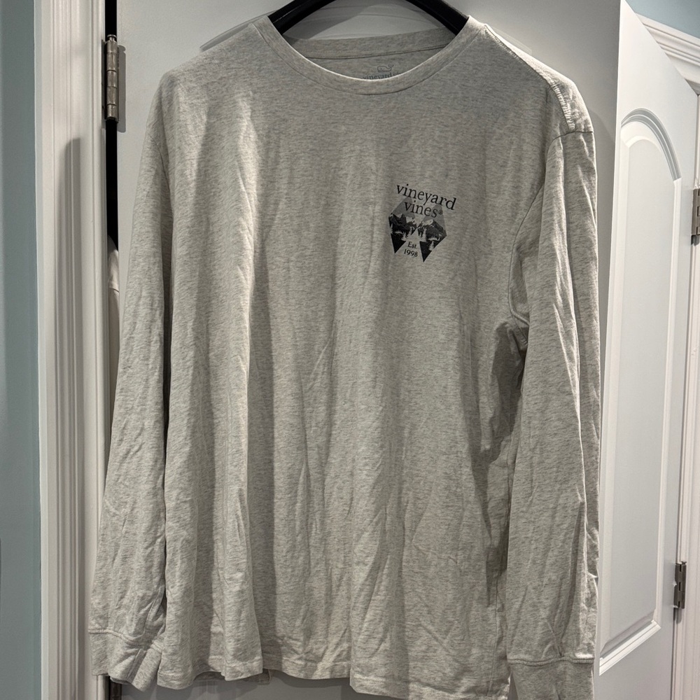 Vineyard Vines Light Gray Long Sleeve Men's Tee XXL